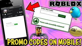 HOW TO ENTER PROMO CODES ON A MOBILE DEVICE IN ROBLOX [upl. by Torres]