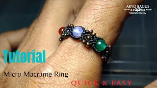 micro macrame ring tutorial  dwimacrame 010 macramering cincinunik tutorialcincintali [upl. by Ayotahs560]