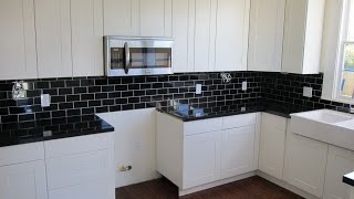 Backsplash Ideas for Black Granite Countertops and White Cabinets [upl. by Selie915]