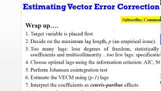 EViews10 Estimate and Interpret VECM 2 var vecm causality lags Johansen innovations [upl. by Lela]