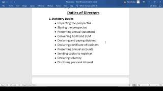 Powers Duties and Liabilities of Directors  Lecture [upl. by Notselrahc]