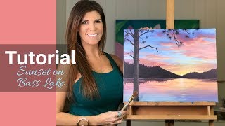 How to Paint a Sunset  Acrylic Painting Tutorial  Bass Lake Sunset [upl. by Ahsiuqet]