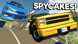 Spycakes amp I Jumped Our Cars Over the Biggest Ramp  BeamNG Multiplayer Mod Gameplay [upl. by Nylg294]