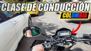 ✔️ Así es una CLASE de CONDUCCION de MOTO 🏍 en COLOMBIA [upl. by Skinner]