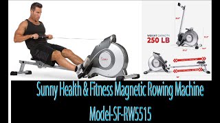 Sunny Health amp Fitness Magnetic Rowing Machine SFRW5515  Product Review Camp [upl. by Arri]