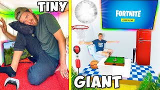 Tiny vs GIANT Overnight Gaming Forts [upl. by Leshia]