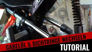 Moped Gabelöl amp Dichtringe wechseln Tutorial  Derbi Senda  Gearparts 24 [upl. by Tammie]