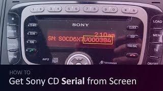 How to get Ford Sony CD serial number from screen Easy [upl. by Tori490]