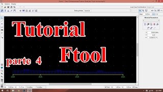 Tutorial Ftool 46  diagramas de momento cortante normal reações flecha unidades [upl. by Yzeerb]