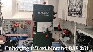 Unboxing amp Test Bandsäge Metabo Bas 261  Erste Eindrücke  Probeschnitte [upl. by Aynotal75]