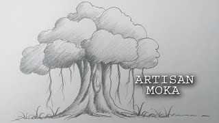 Art18How to draw a Banyan tree step by step for beginnersHow to draw a Banyan tree easyTree draw [upl. by Breena538]