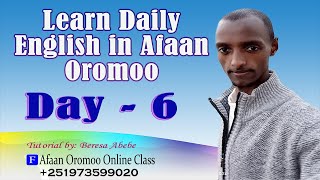 Day 6 Learn English in 1 minutes using afaan oromoo daily part 6 [upl. by Eslek595]