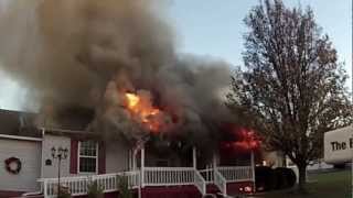 Working House Fire wFireFighter Rescue Great Mills MD [upl. by Tse]