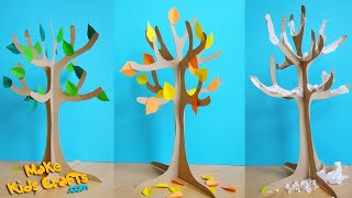 How to make a Paper Tree  Tree Paper Craft  3D Paper Tree  Spring Summer Autumn Winter  DIY [upl. by Blight]