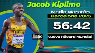 NUEVO RECORD MUNDIAL DE MEDIO MARATÓN KIPLIMO 5642 [upl. by Nnayelsel319]