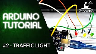 Tinercad Circuits Tutorial  Traffic Light with Arduino [upl. by Schreib522]