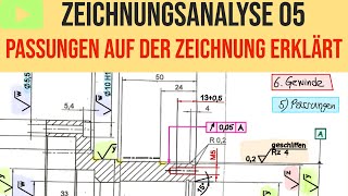 PASSUNGEN AUF DER ZEICHNUNG EINFACH ERKLÄRT  Technisches Zeichnen  05  Prüfungsaufgabe  Metall [upl. by Adnalu]