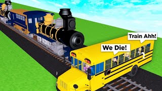 ROBLOX TRAIN CRASHES INTO A SCHOOL BUS FULL OF KIDS [upl. by Enened241]