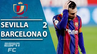 Sevilla beat Lionel Messi and Barcelona in Copa del Rey semifinal first leg  ESPN FC Highlights [upl. by Sikleb685]