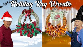 Holiday Rag Wreath  Easy DIY Project  The Sewing Room Channel [upl. by True172]