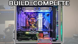 IT IS FINISHED  MicroATX Water Cooled Corsair Hydro X Build Part 3 [upl. by Loginov607]