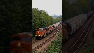 BNSF 6075 25th Anniversary Leads Train H VBTLVJ [upl. by Gio]