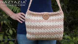 HOW to CROCHET SWEET SIMPLE HANDBAG  Purse Bolsa Bag DIY Tutorial from Naztazia [upl. by Starla]