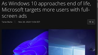 As Windows 10 approaches end of life Microsoft targets more users with fullscreen ads [upl. by Licko]