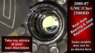 GMCCHEV 2500HD Rear Bearing and Seal Replacement [upl. by Aikel681]