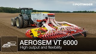 High output and versatile with the AEROSEM VT 6000 trailed seed drill combinations  PÖTTINGER [upl. by Ecnerolf843]