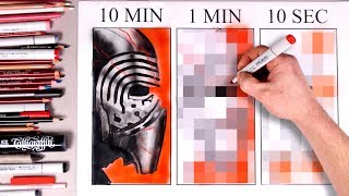 Drawing Kylo Ren in 10 MIN 1 MIN amp 10 SECONDS [upl. by Auerbach]