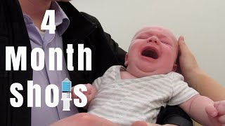 Baby 4 Month Shots 4 Month Old Vaccinations  Baby Crying After Shots [upl. by Anirtep]