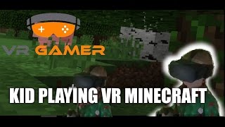 5 year old Minecraft in VR with Oculus Touch [upl. by Eltsyrk]