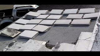 DIY flat roof tile installation [upl. by Yentruok11]