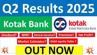 KOTAK MAHINDRA BANK Q2 results 2025  KOTAK BANK results today  KOTAK MAHINDRA BANK Share News [upl. by Zacharie740]