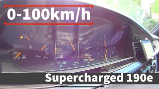 0100kmh Supercharged 190e  Mercedes 190e m111 Engine Swap [upl. by Padriac]