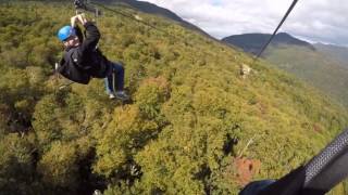 Zip Lining at Stowe Mountain VT ZipTour 92416 [upl. by Nalyad]