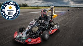 Tom Bagnall Fastest jetpowered gokart  Guinness World Records [upl. by Adamsun811]