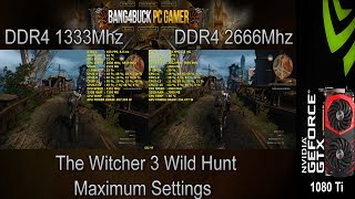 Ram Speed Gaming Performance Test DDR4 1333Mhz VS 2666Mhz  GTX 1080 Ti  i7 5960X 43GHz [upl. by Enilra487]