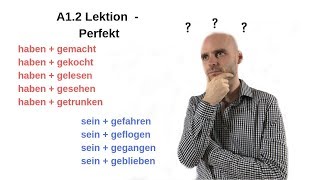 Deutschkurs A12 Lektion 4  Perfekt  past tense [upl. by Elleinnad]