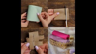 Trash to Treasure Transform Your Toilet Paper Rolls into Stylish Baskets 🧺♻️ DIYCrafts [upl. by Akehs]