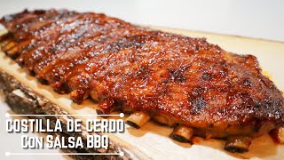 COSTILLA DE CERDO CON SALSA BARBACOA  Al Horno [upl. by Jeanne616]