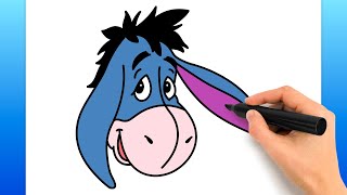 How To Draw Eeyore Easy Drawing Tutorial [upl. by Aneladdam]