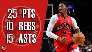 RJ Barrett 25 pts 10 rebs 15 asts vs Celtics 2425 season [upl. by Everard794]