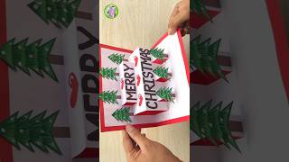 DIY Christmas popup card  Christmas greeting card making easy  Merry Christmas card shorts [upl. by Nadruoj]