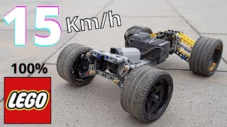 Fast LEGO Technic RC Car with RC Buggy Motor and BuWizz [upl. by Rafaelia94]