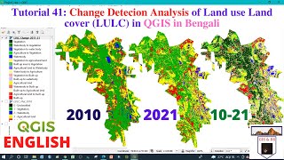 Change Detection Analysis of Land use Land cover LULC in QGIS in Bengali [upl. by Airakaz]