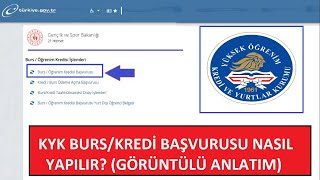 SON DAKİKAKYK BURS KREDİ BAŞVURUSU BAŞLADI  BURS KREDİ BAŞVURUSU NASIL YAPILIRGÖRÜNTÜLÜ ANLATIM [upl. by Nodgnal253]