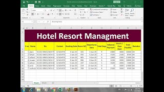 How To Make Hotel Booking Management Sheet in Excel [upl. by Animas]