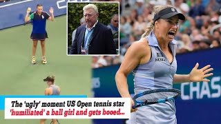 News The ugly moment US Open tennis star humiliated a ball girl and gets booed by the crowd [upl. by Nirroc829]